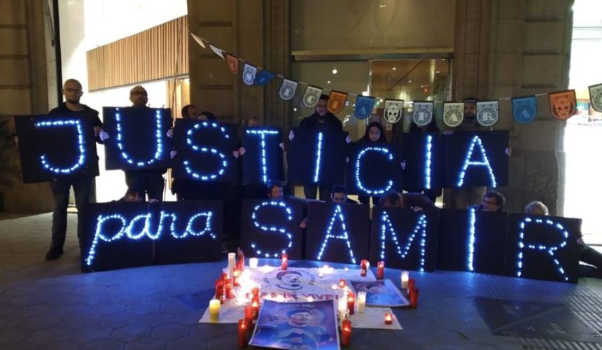Protesta por el asesinato de Samir Flores en Barcelona