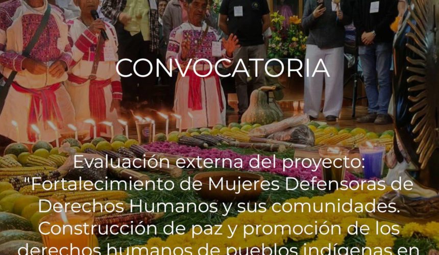 Convocatoria: Evaluación externa de proyecto Convocatoria: Evaluación externa de proyecto